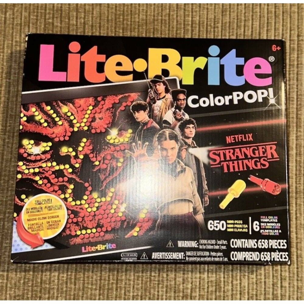 Netflix Stranger Things Lite Brite Colorpop! Full Color Templates 650 Pegs EUC